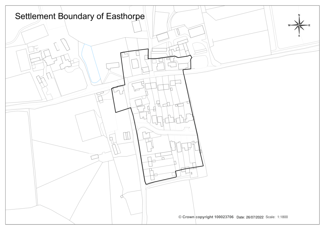 Easthorpe Settlement Boundary Map